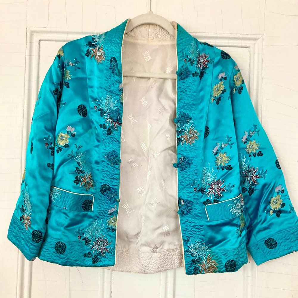 Vintage kimono cropped jacket
